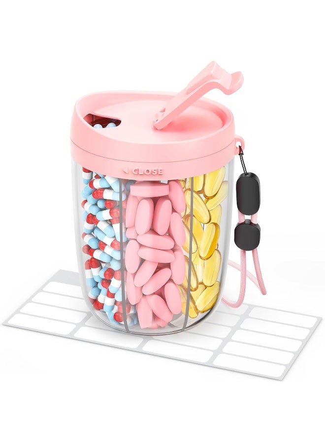 AMOOS Large Pill Dispenser With 6 Compartments - Image 1